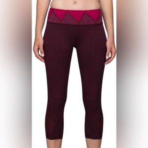 Lululemon Pace Rival Burgundy Crop 21.5" Leggings Women’s 8
